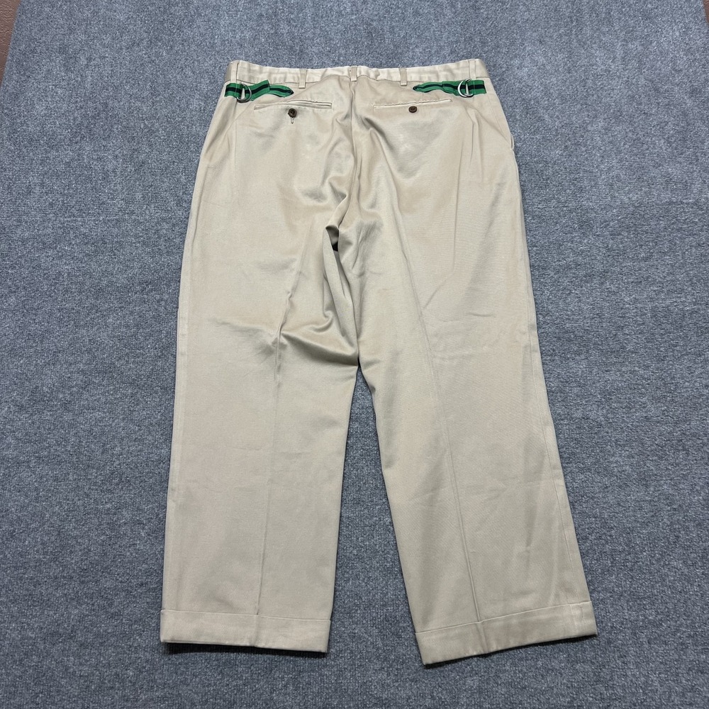 Polo By Ralph Lauren Pants Mens 38x26 Beige Chino Cuffed Straight Leg Adjustable